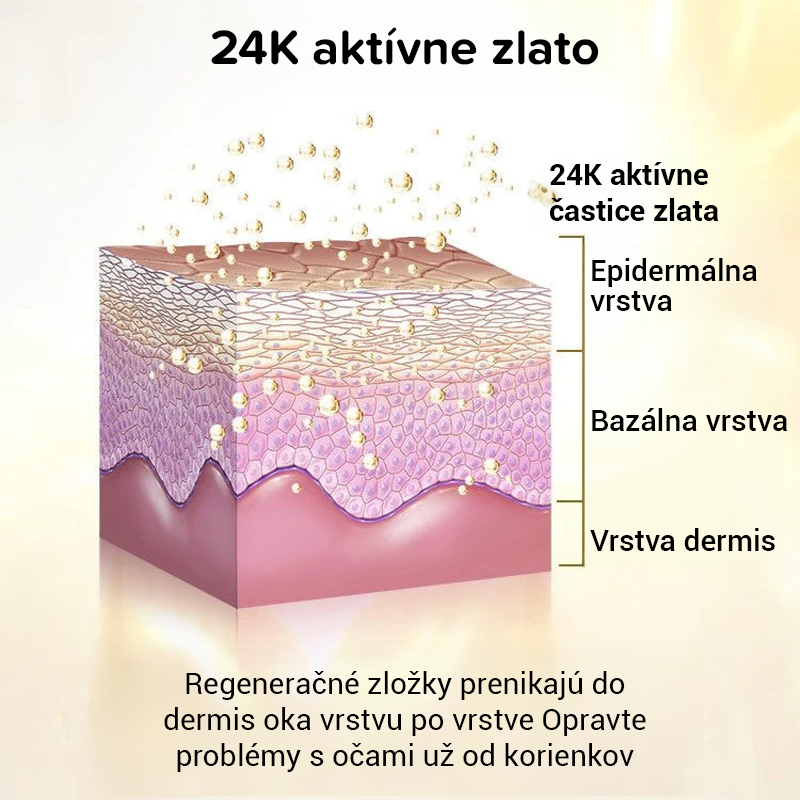 Očná maska so slimačím sekrétom, kolagénom a 24K zlatom